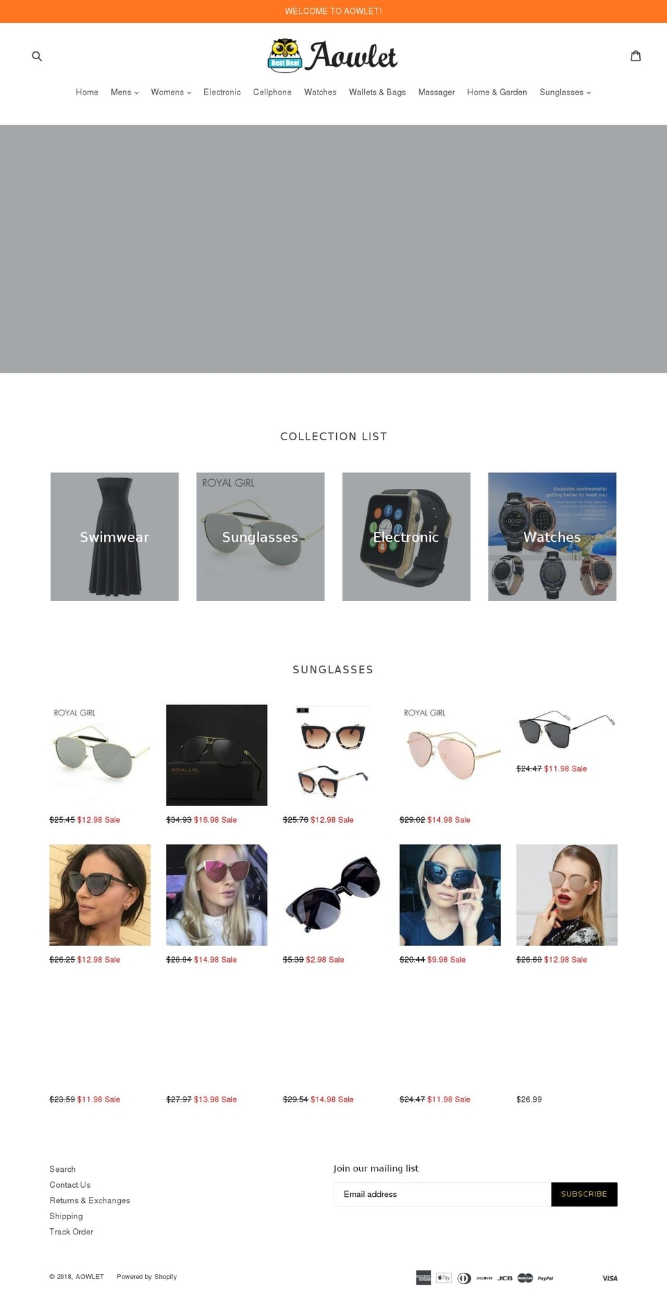 aowlet.com — Shopify storefront screenshot