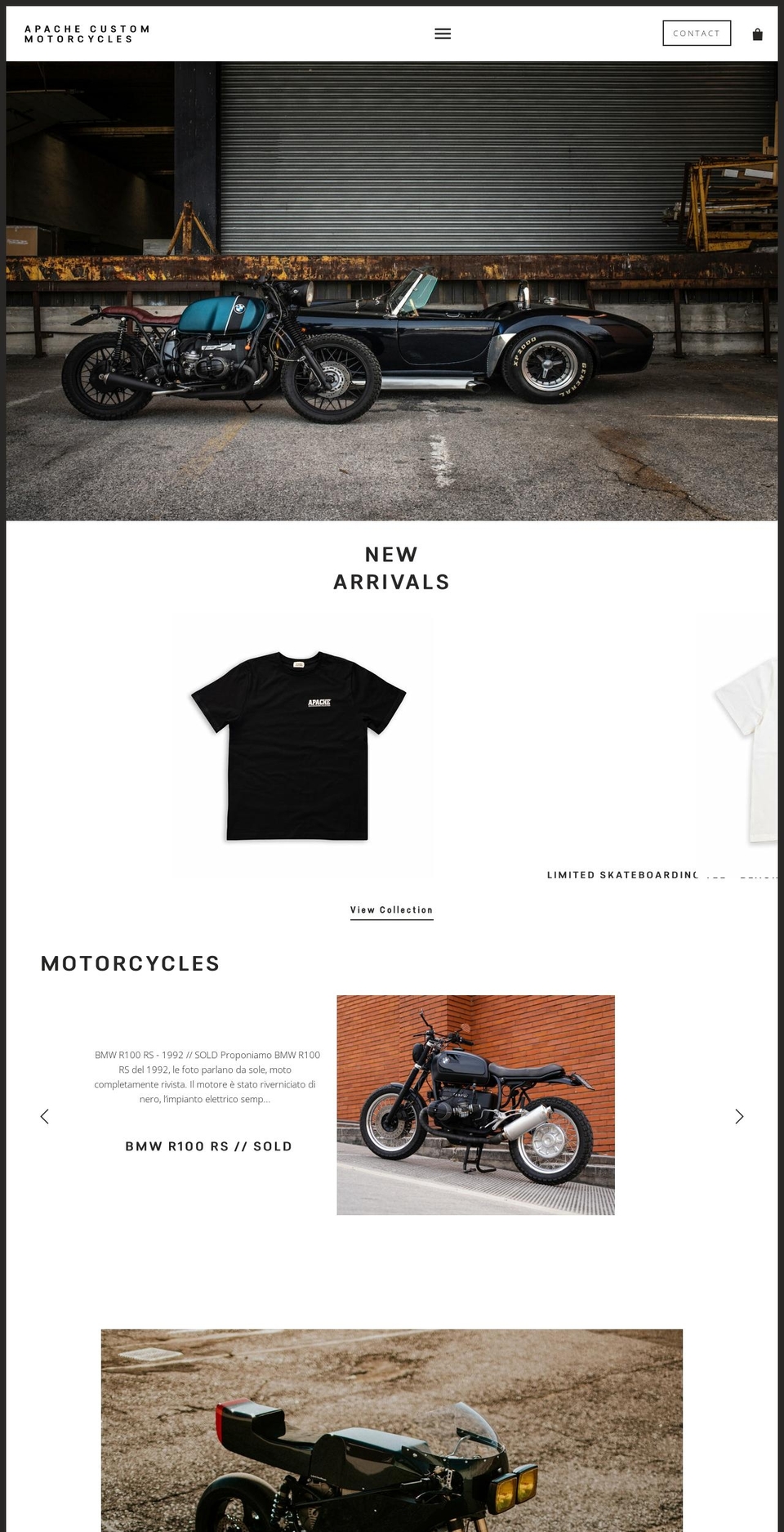 apachecustoms.it shopify website screenshot