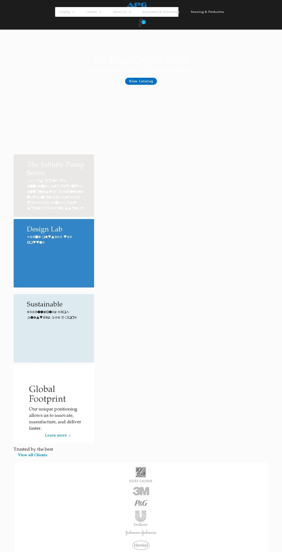apackaginggroup.com shopify website screenshot