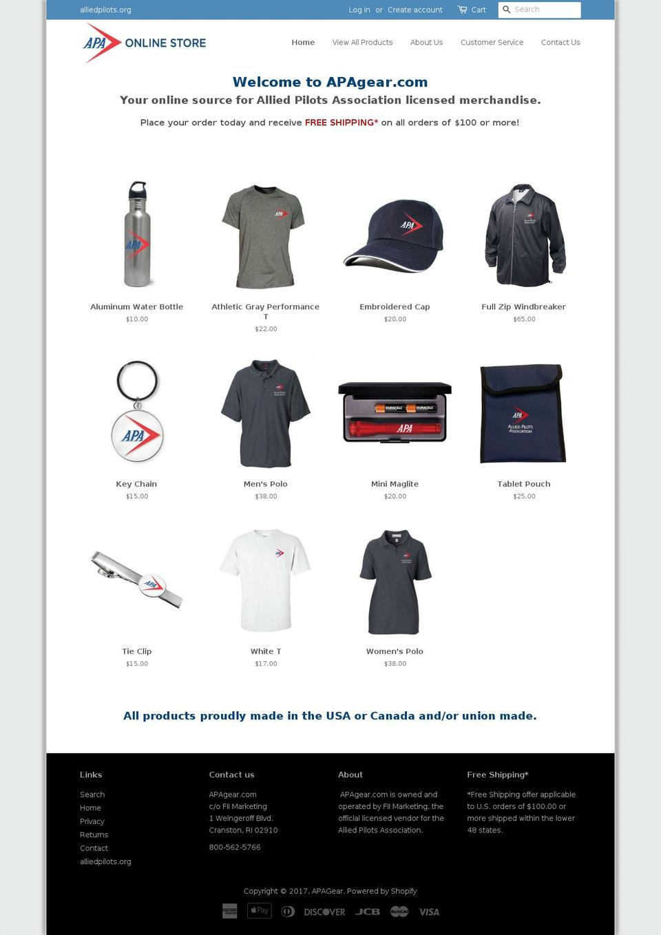 apagear.com shopify website screenshot