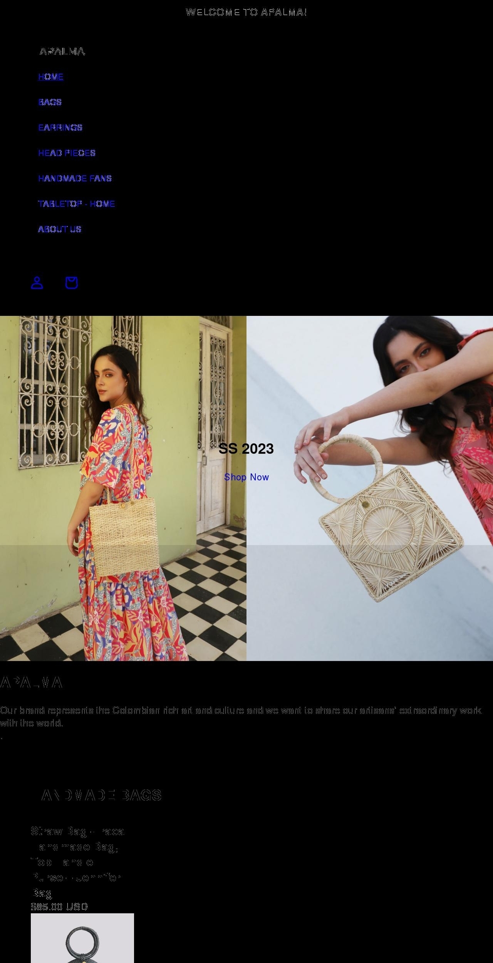 apalmahandmade.com shopify website screenshot