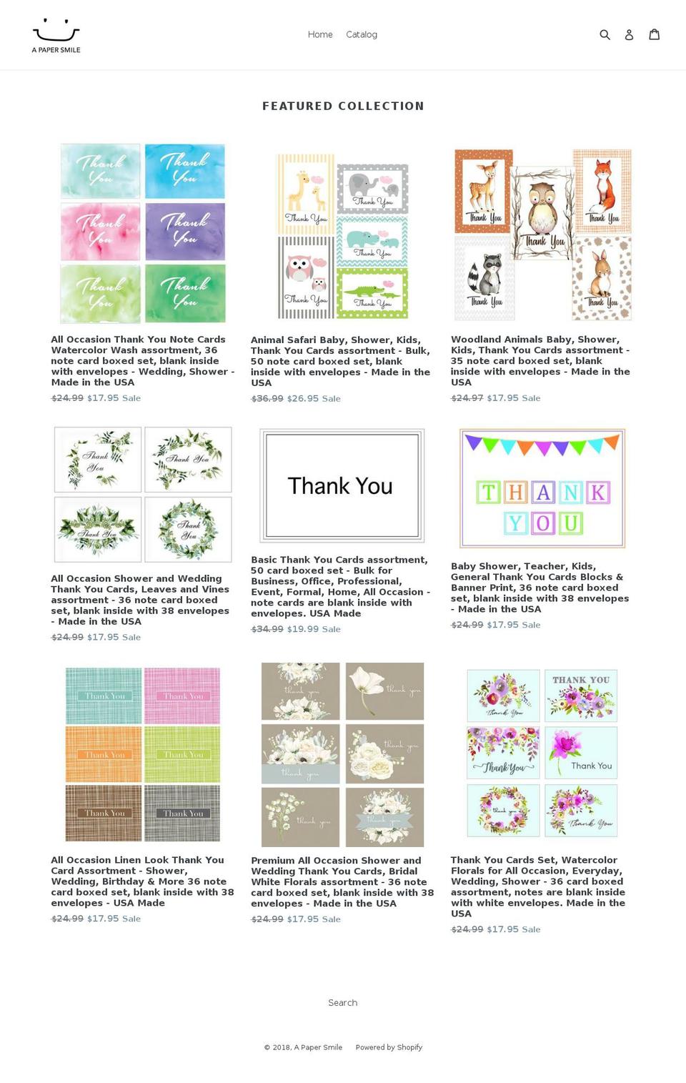 apapersmile.com — Shopify storefront screenshot