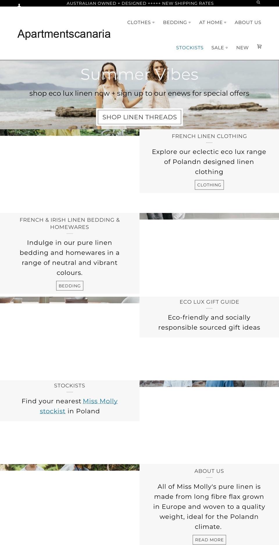 apartmentscanaria.com shopify website screenshot