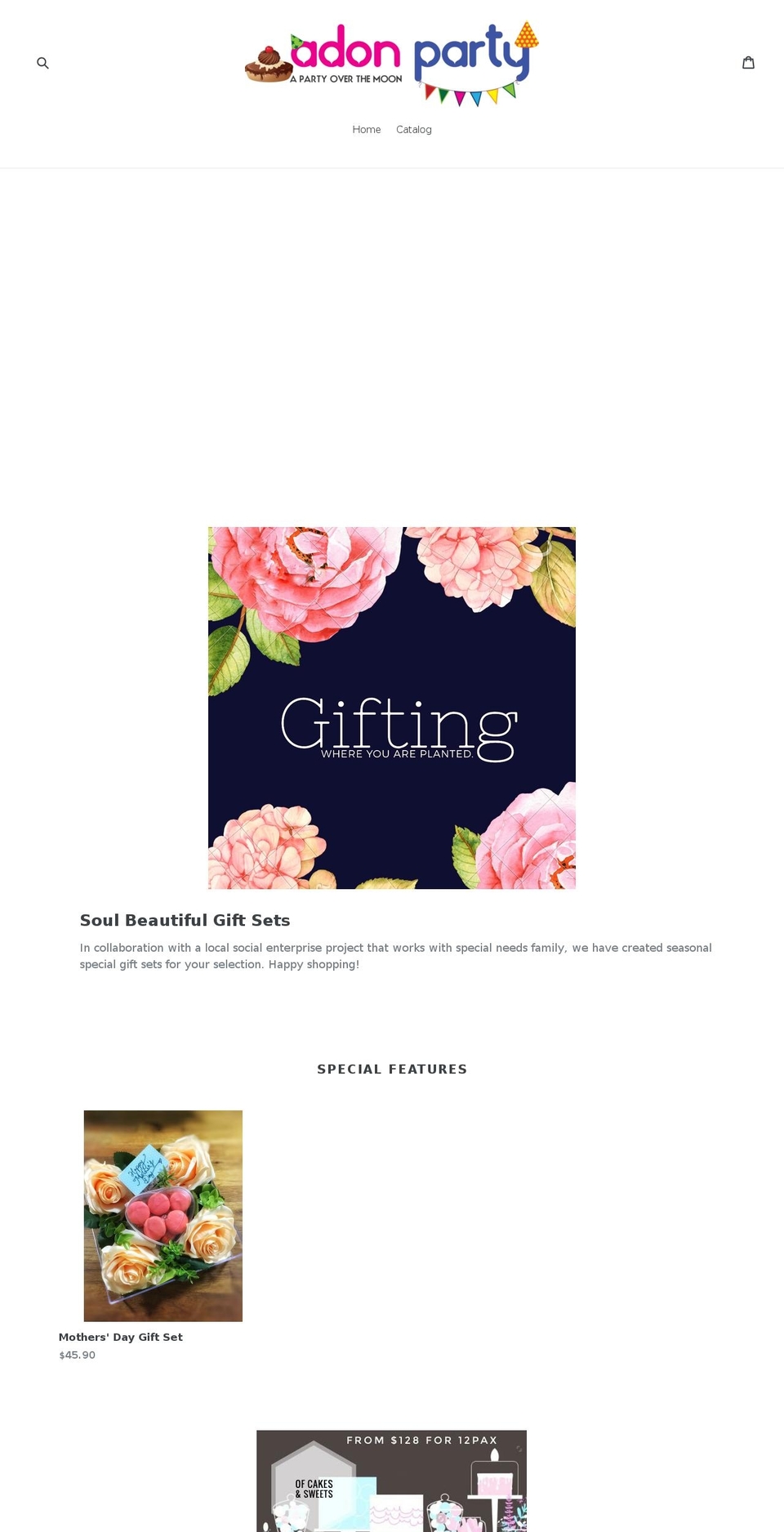 apartyoverthemoon.com — Shopify storefront screenshot