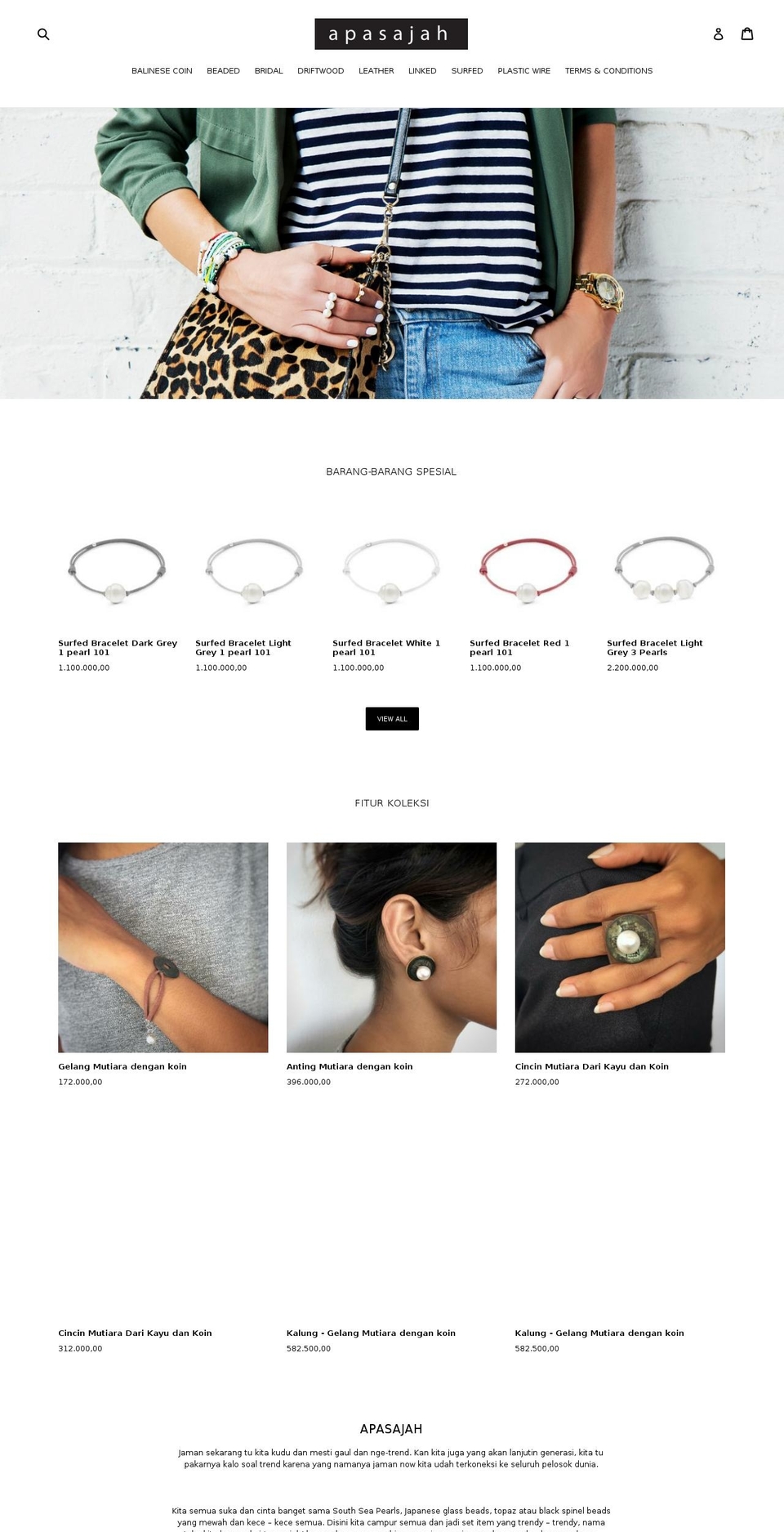 apasajah.com — Shopify storefront screenshot