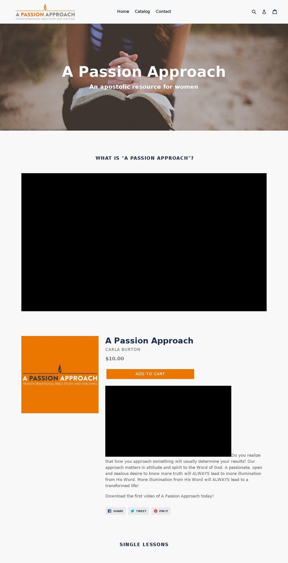 apassionapproach.net shopify website screenshot