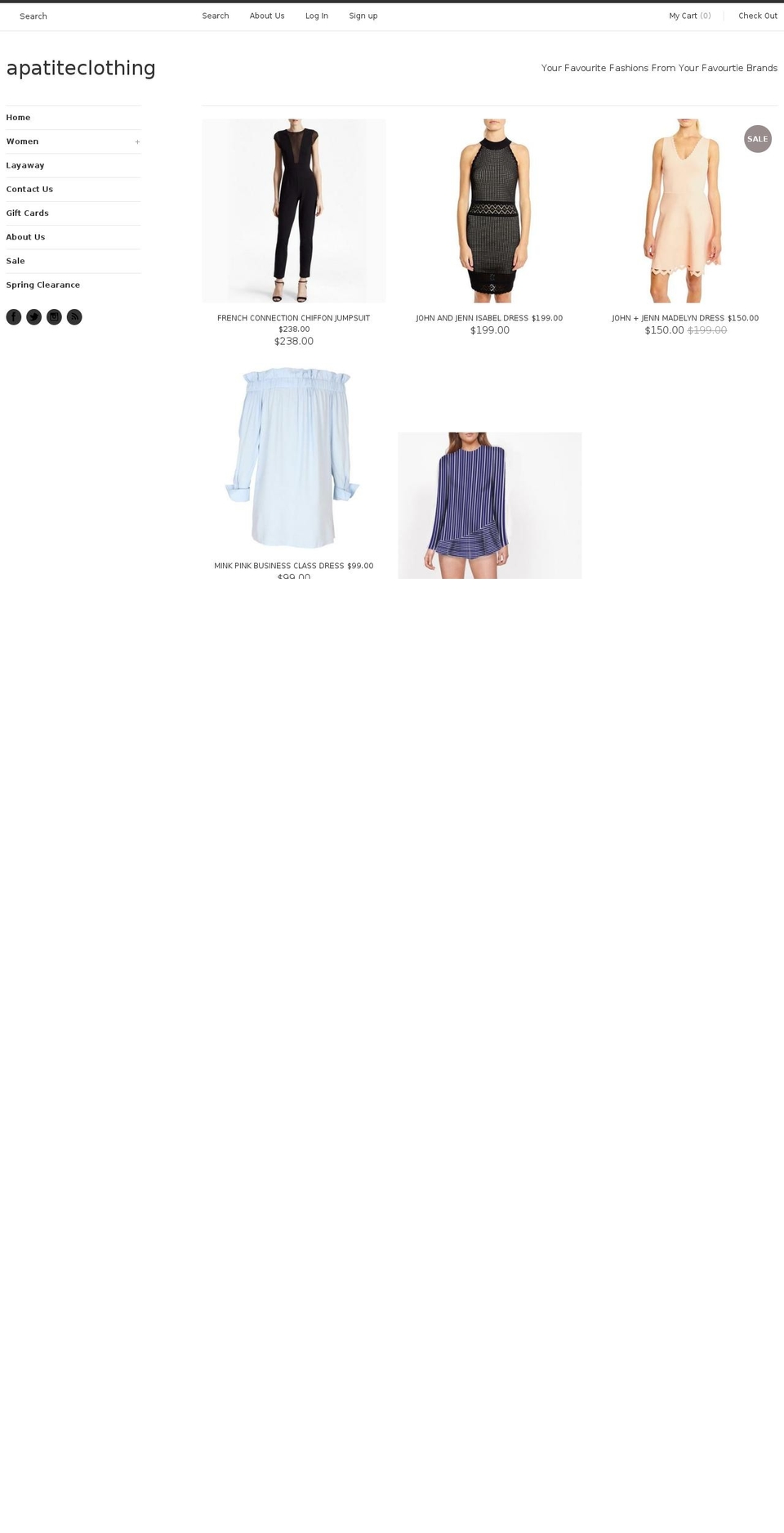 apatiteclothing.com shopify website screenshot