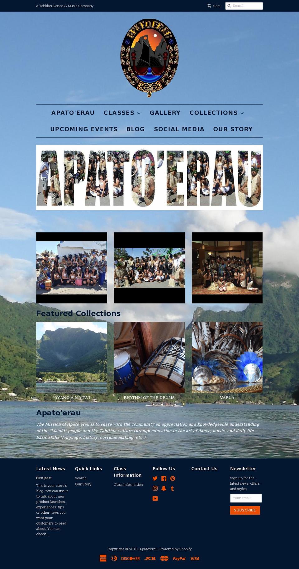 apatoerau.com shopify website screenshot