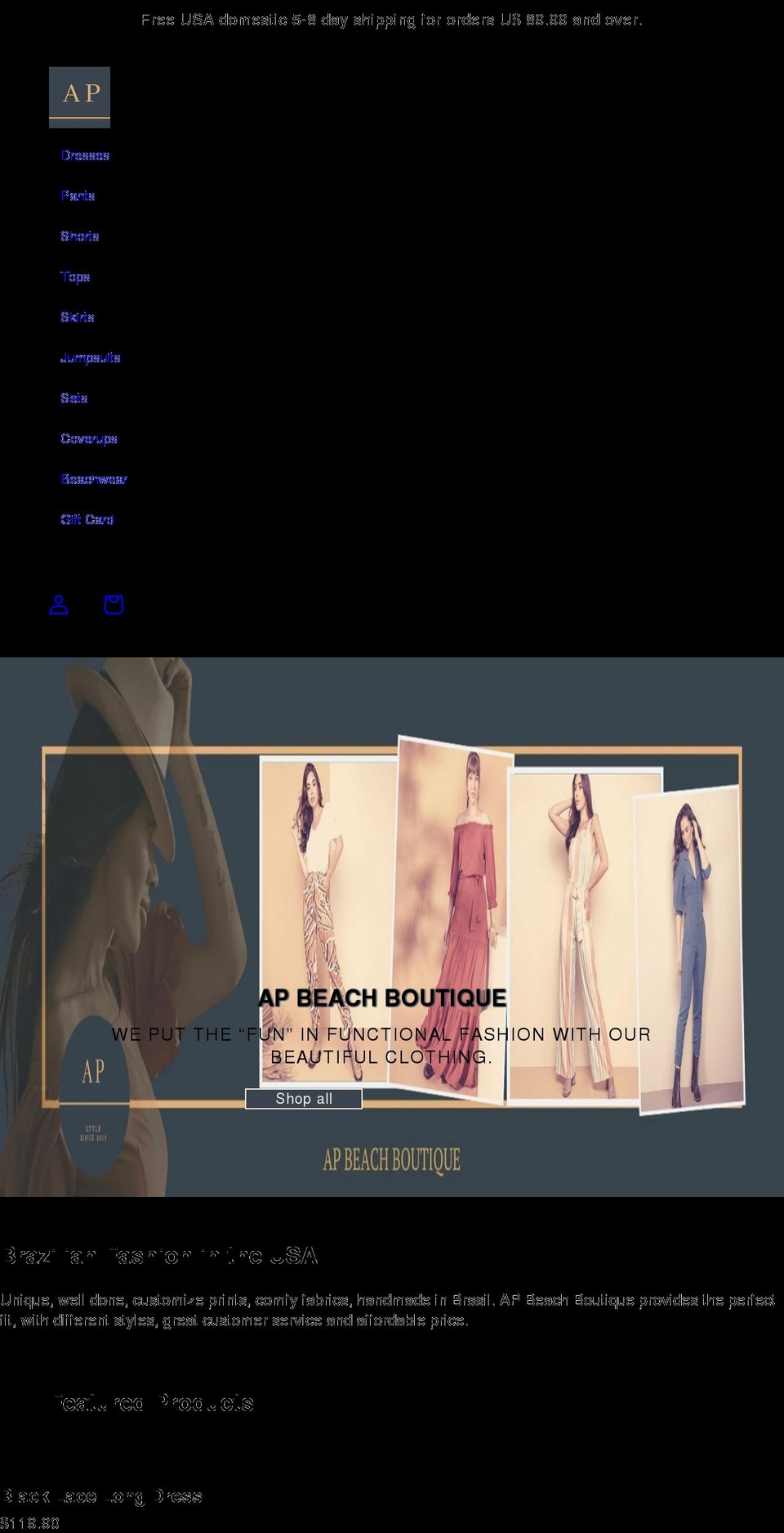 apbeachboutique.net shopify website screenshot