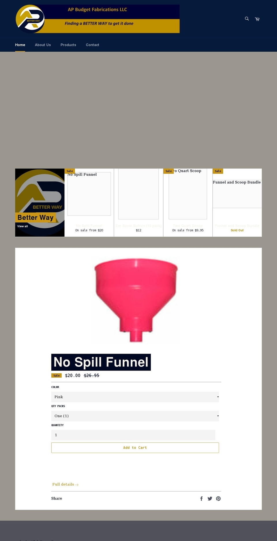 apbudgetfab.com — Shopify storefront screenshot