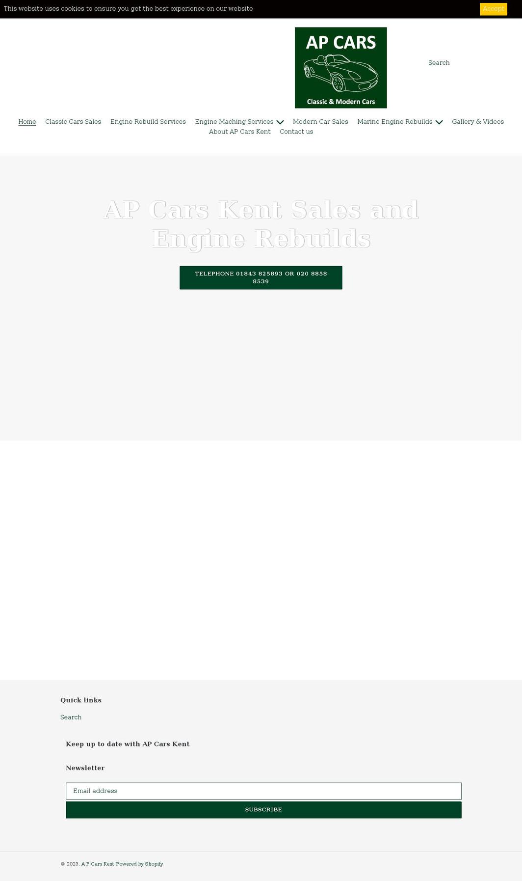 apcarskent.co.uk shopify website screenshot