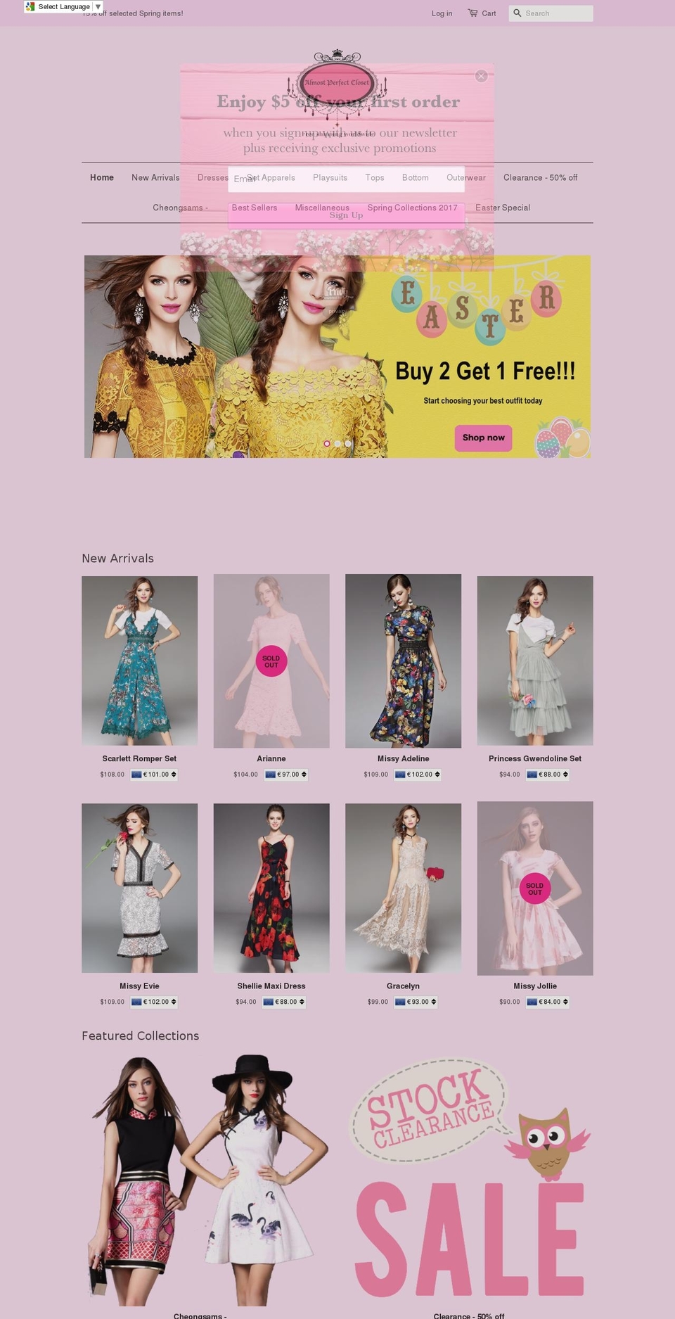 apcloset.com shopify website screenshot