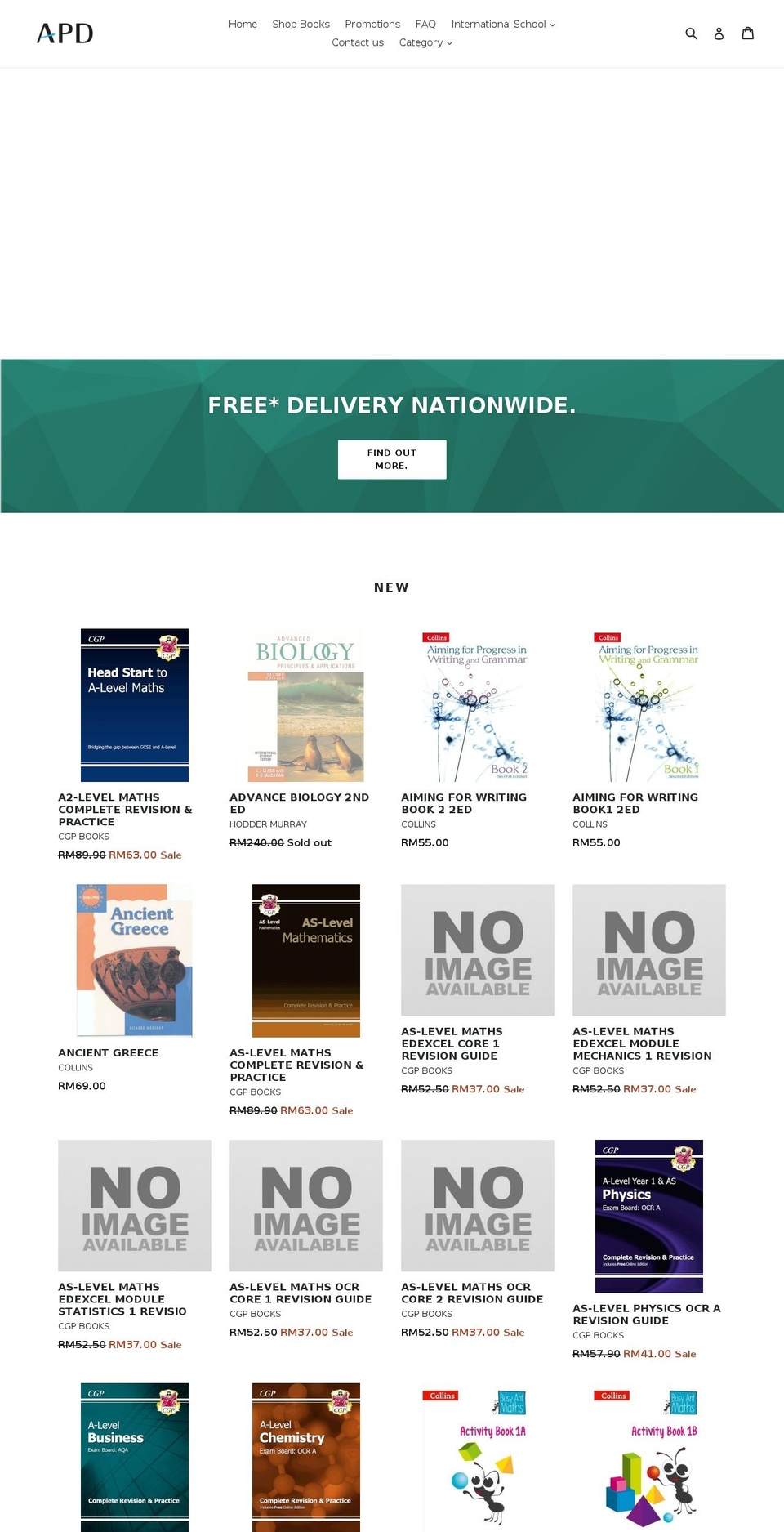 apd-books.com — Shopify storefront screenshot