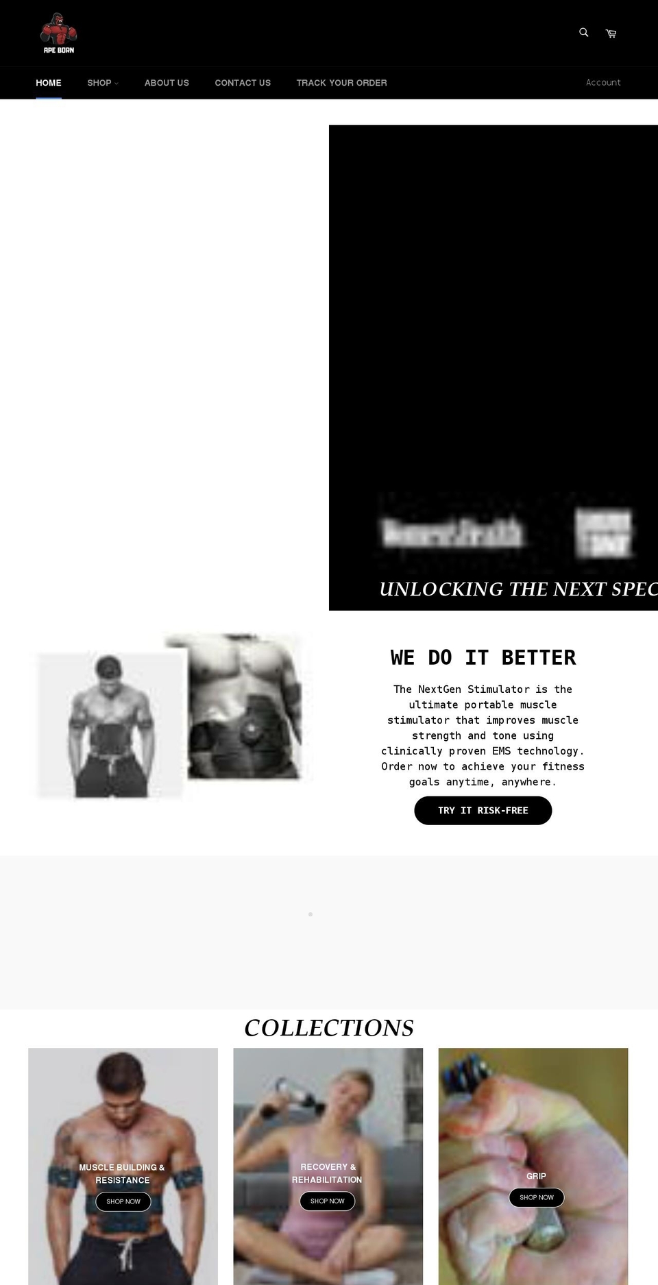 apebornfitness.com shopify website screenshot