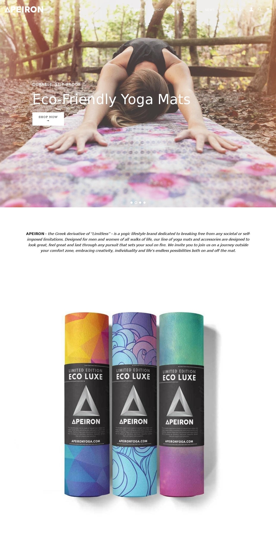 apeironyoga.com shopify website screenshot