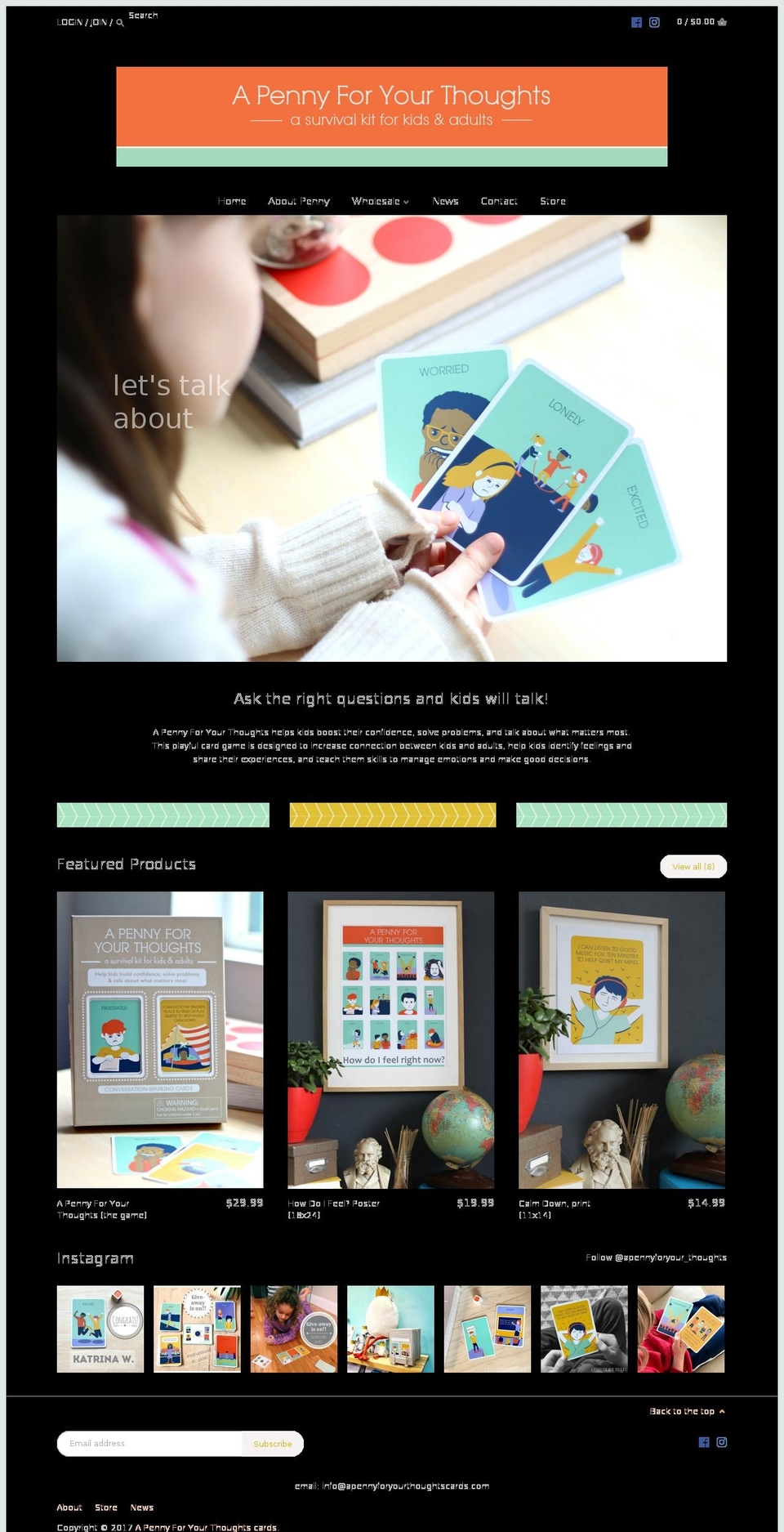 apennyforyourthoughtscards.com shopify website screenshot