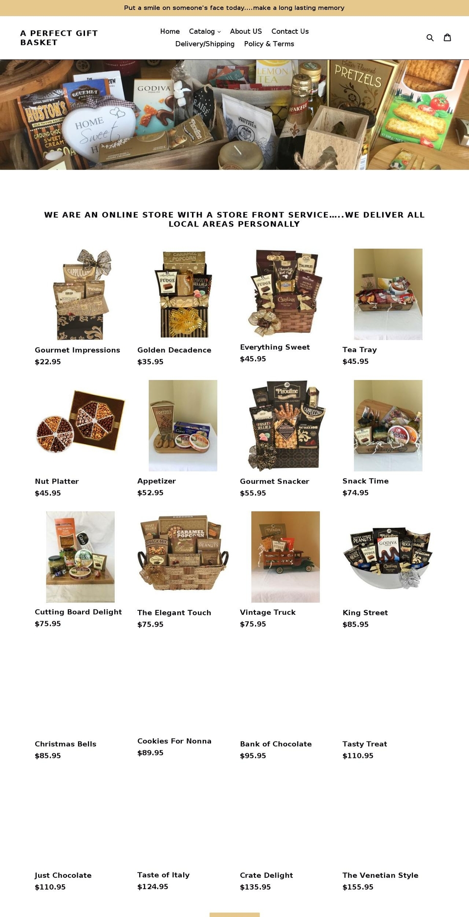 aperfectgiftbasket.com — Shopify storefront screenshot