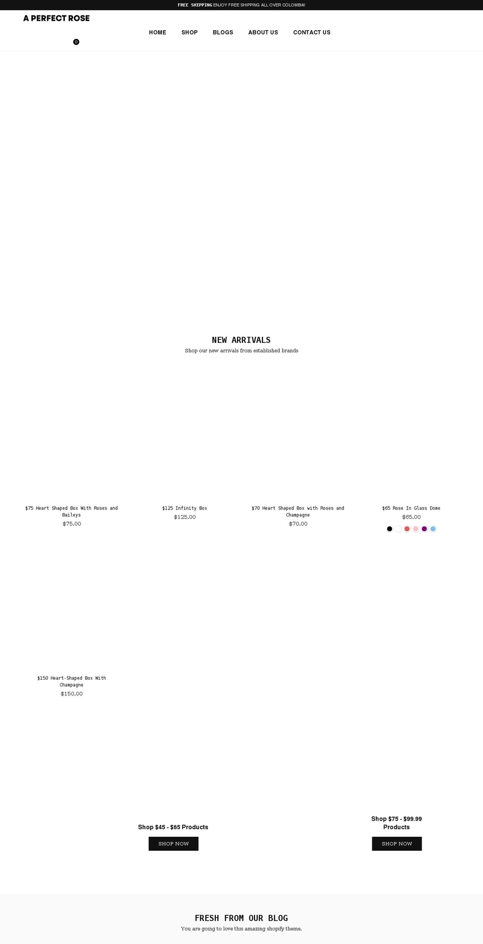 aperfectrose.com shopify website screenshot