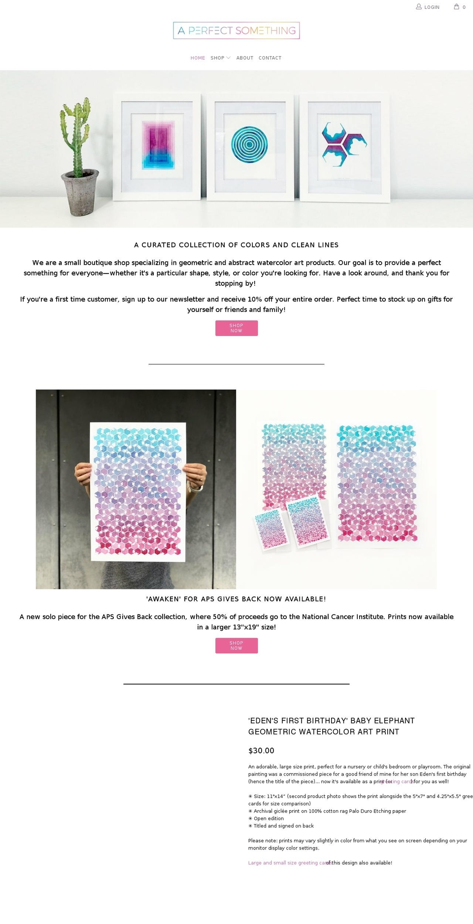 aperfectsomething.com shopify website screenshot