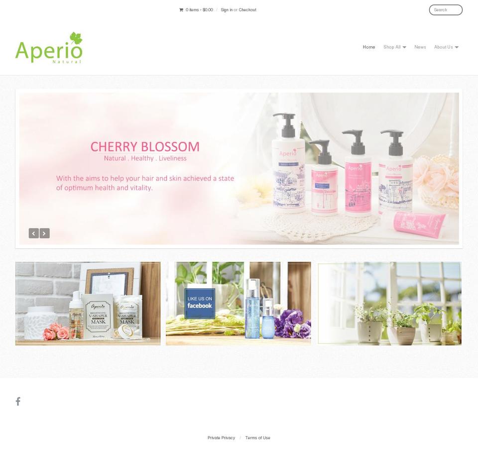 aperio-natural.myshopify.com shopify website screenshot