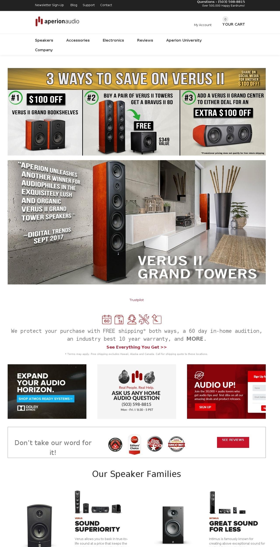 Aperion v1.0 Shopify theme site example aperionaudio.com