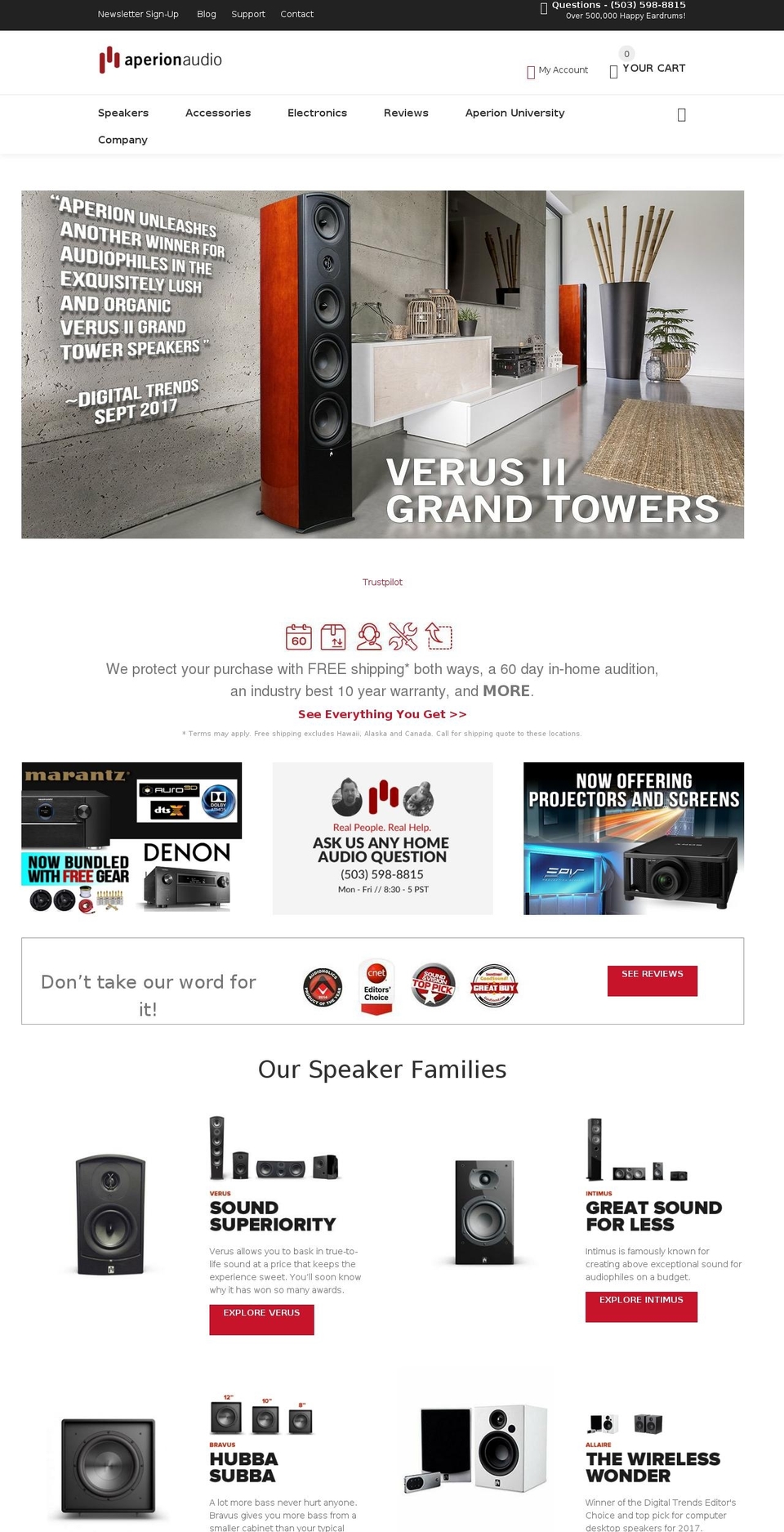 Aperion v1.0 Shopify theme site example aperionaudio.net