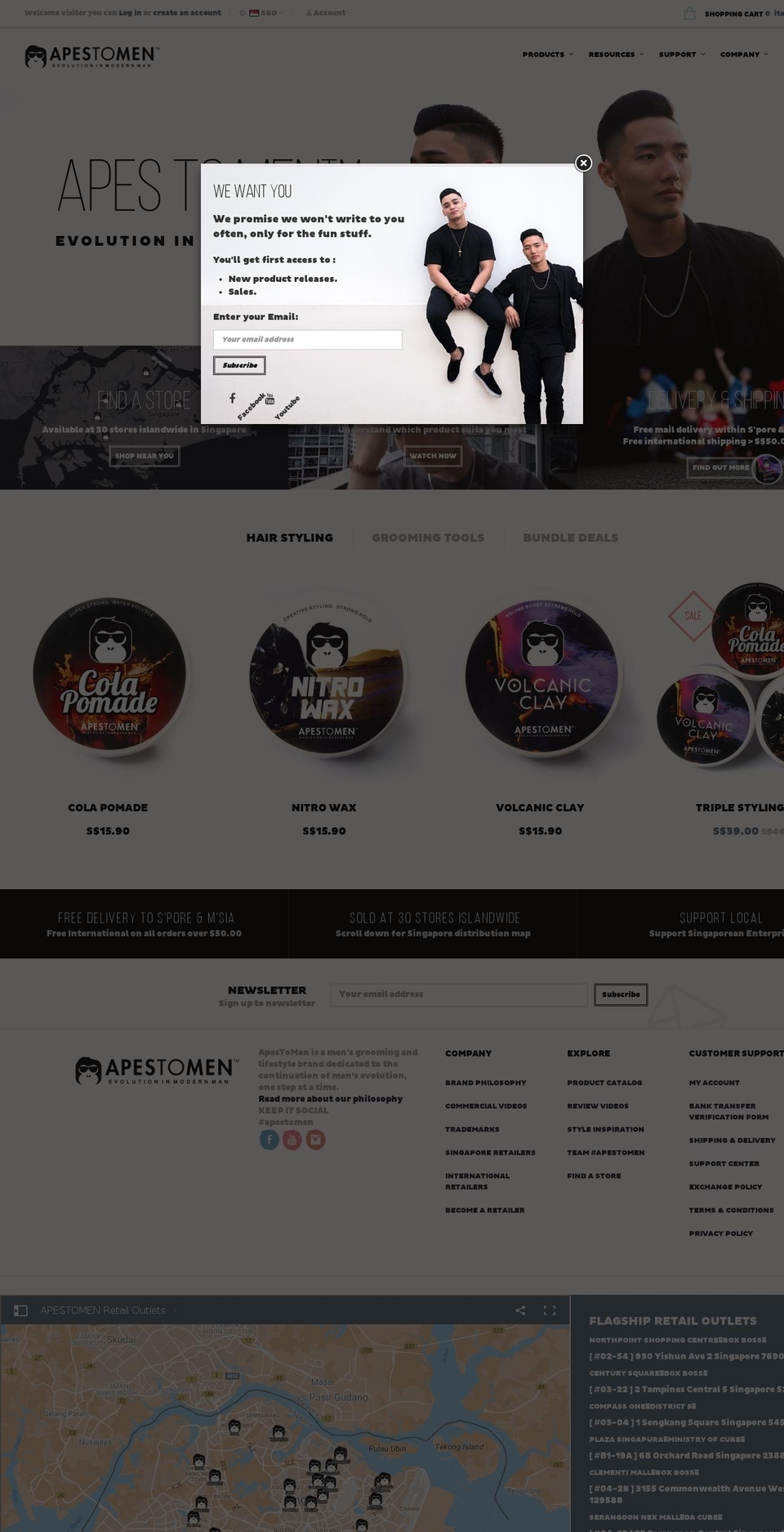 apestomen.com shopify website screenshot