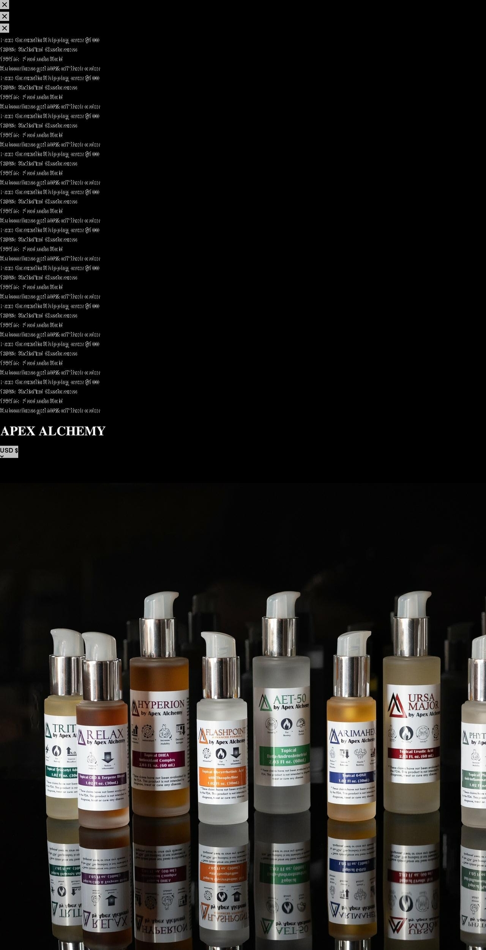 apex-alchemy.com shopify website screenshot