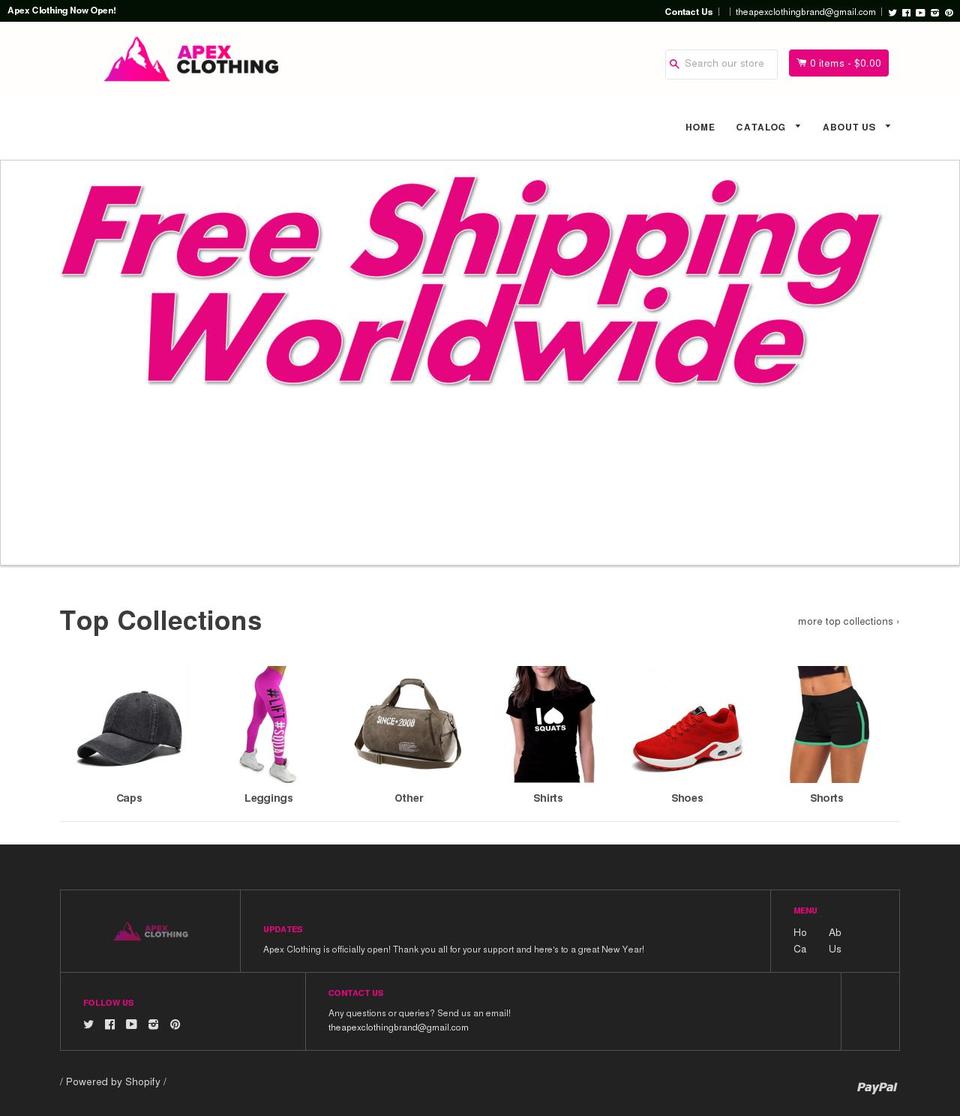 shopify-booster-theme Shopify theme site example apex-clothing.com