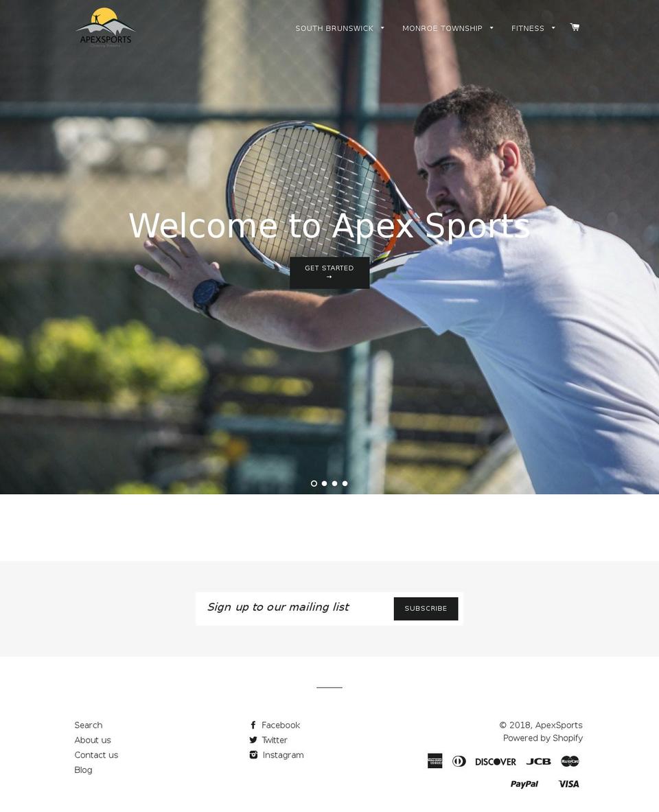 apex-sports.us shopify website screenshot