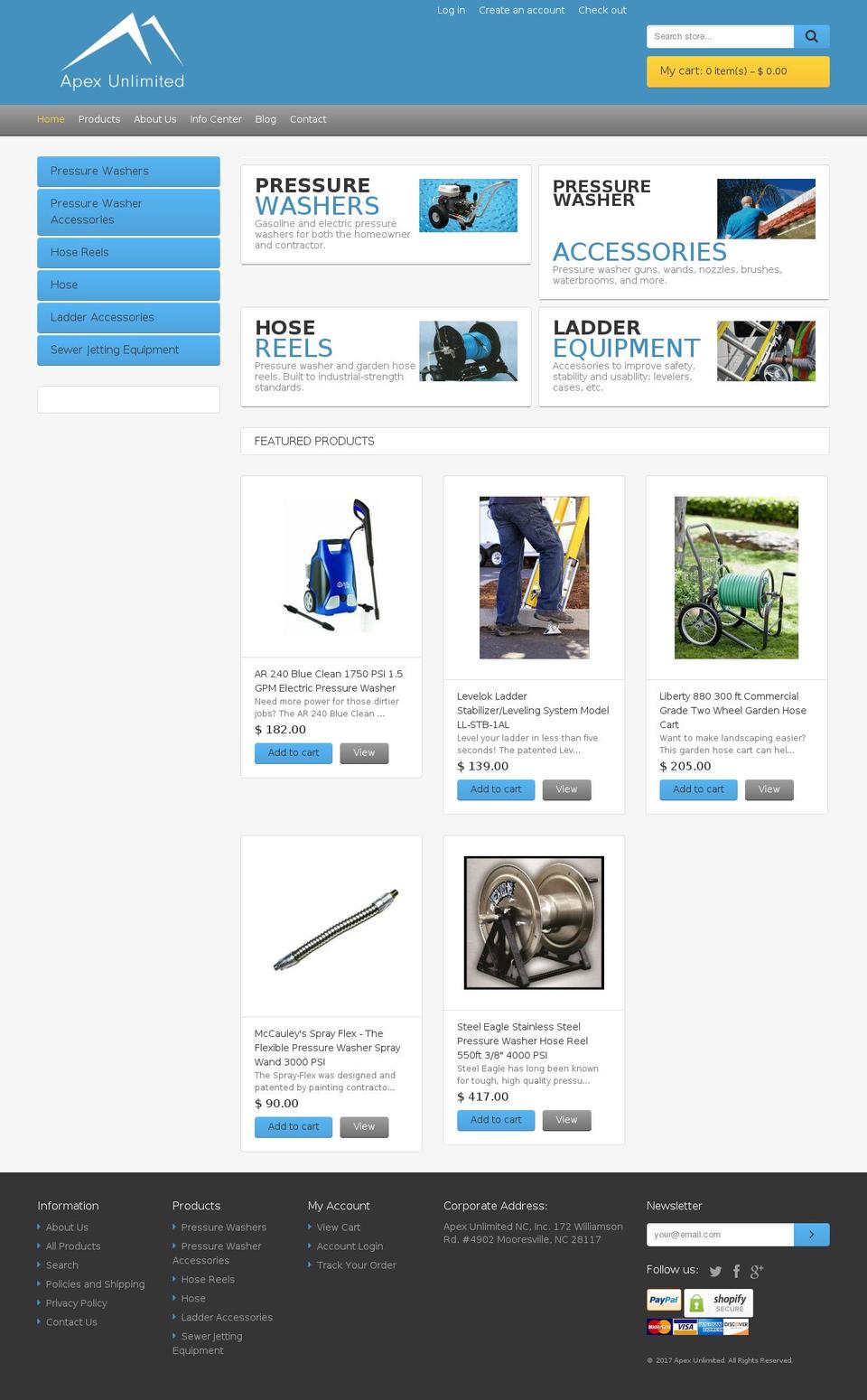 theme033 Shopify theme site example apex-unlimited.com