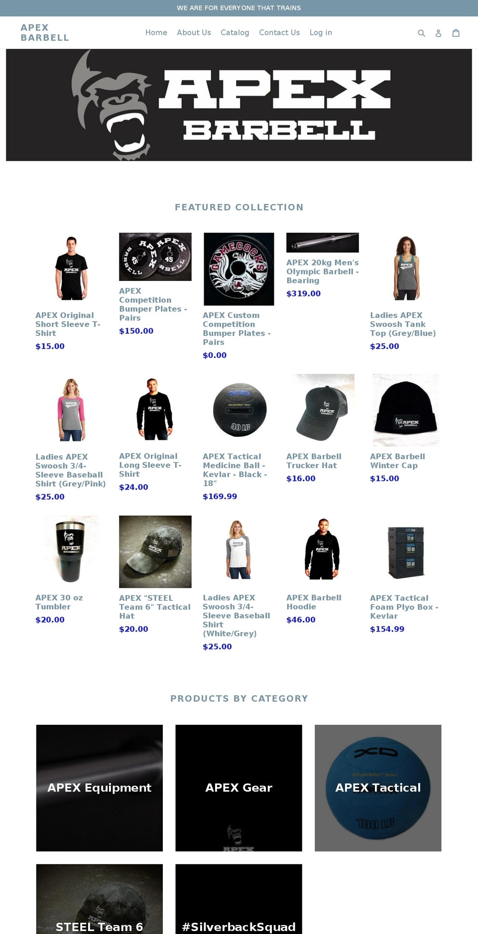 apexbarbell.com shopify website screenshot