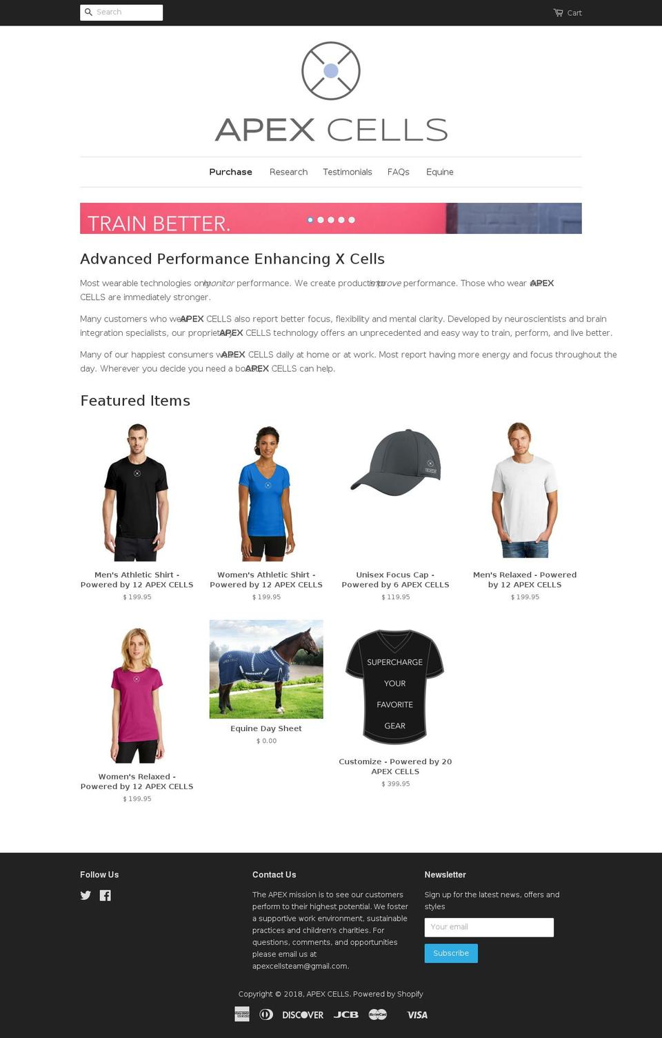 apexcells.com — Shopify storefront screenshot