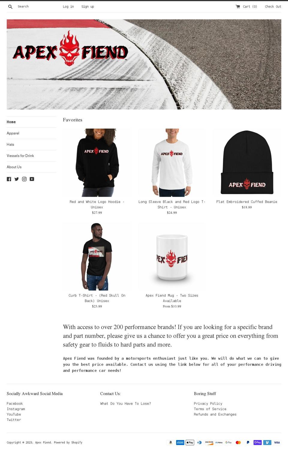 apexfiend.com shopify website screenshot