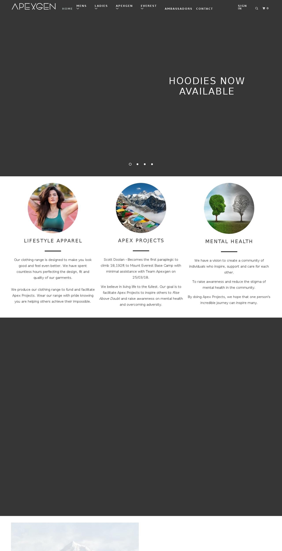 apexgenlifestyle.com shopify website screenshot