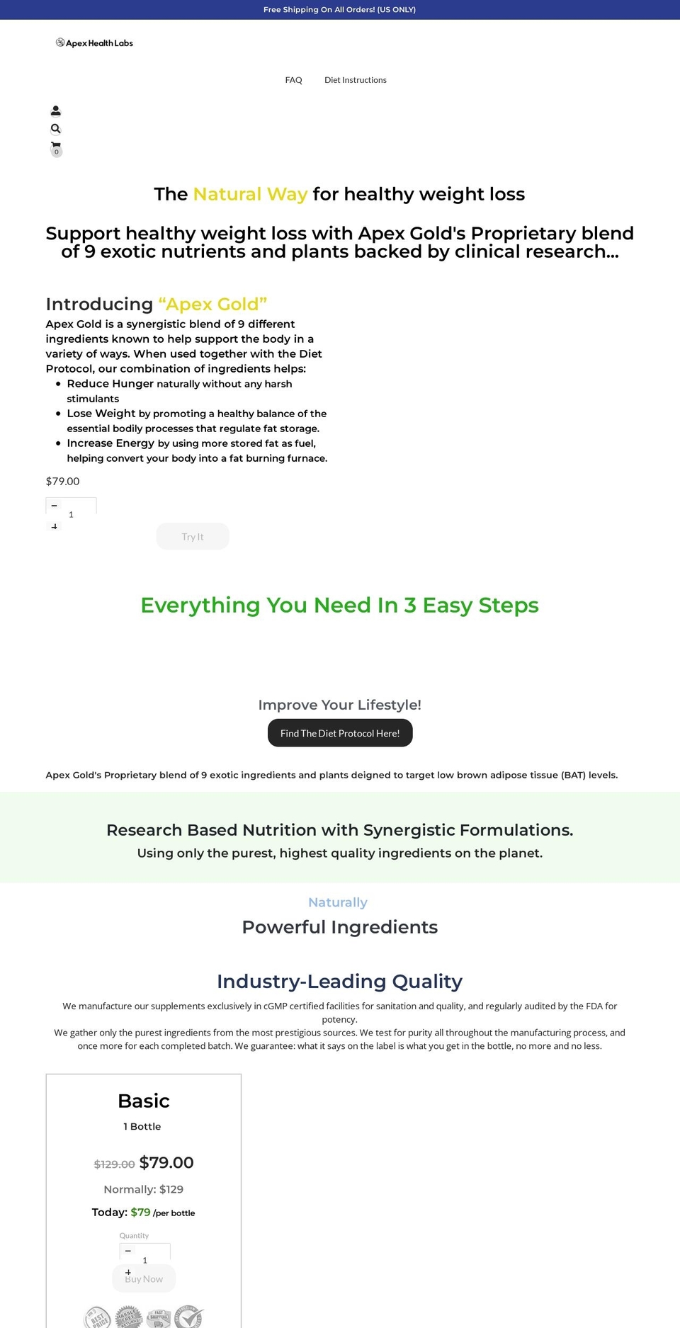 apexhealthlabs.com shopify website screenshot