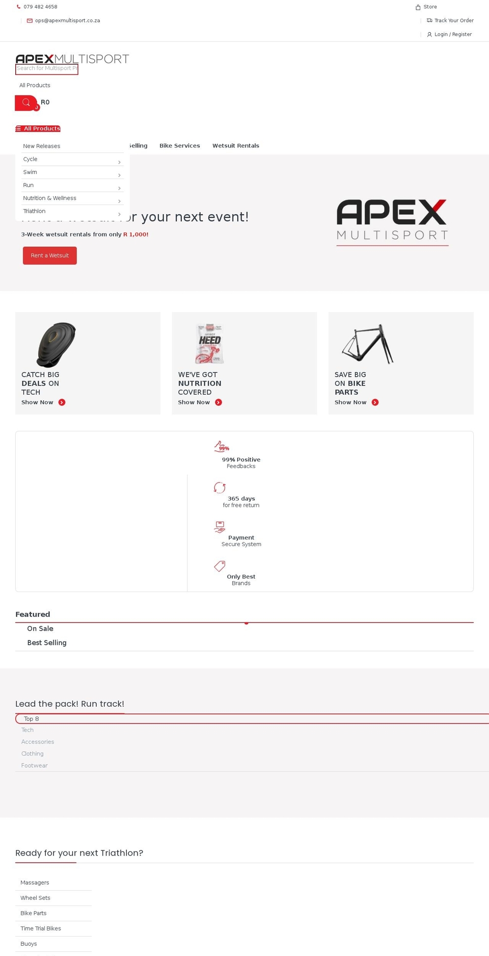 apexmultisport.co.za shopify website screenshot