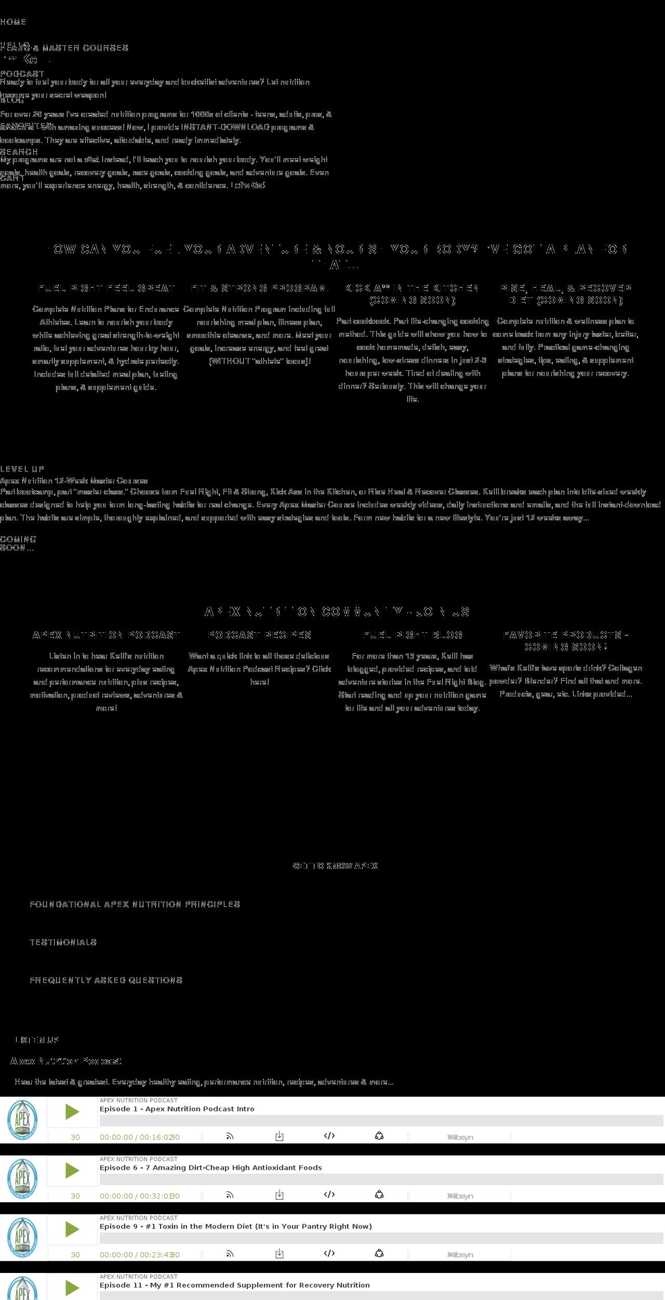 apexnutritionllc.com shopify website screenshot