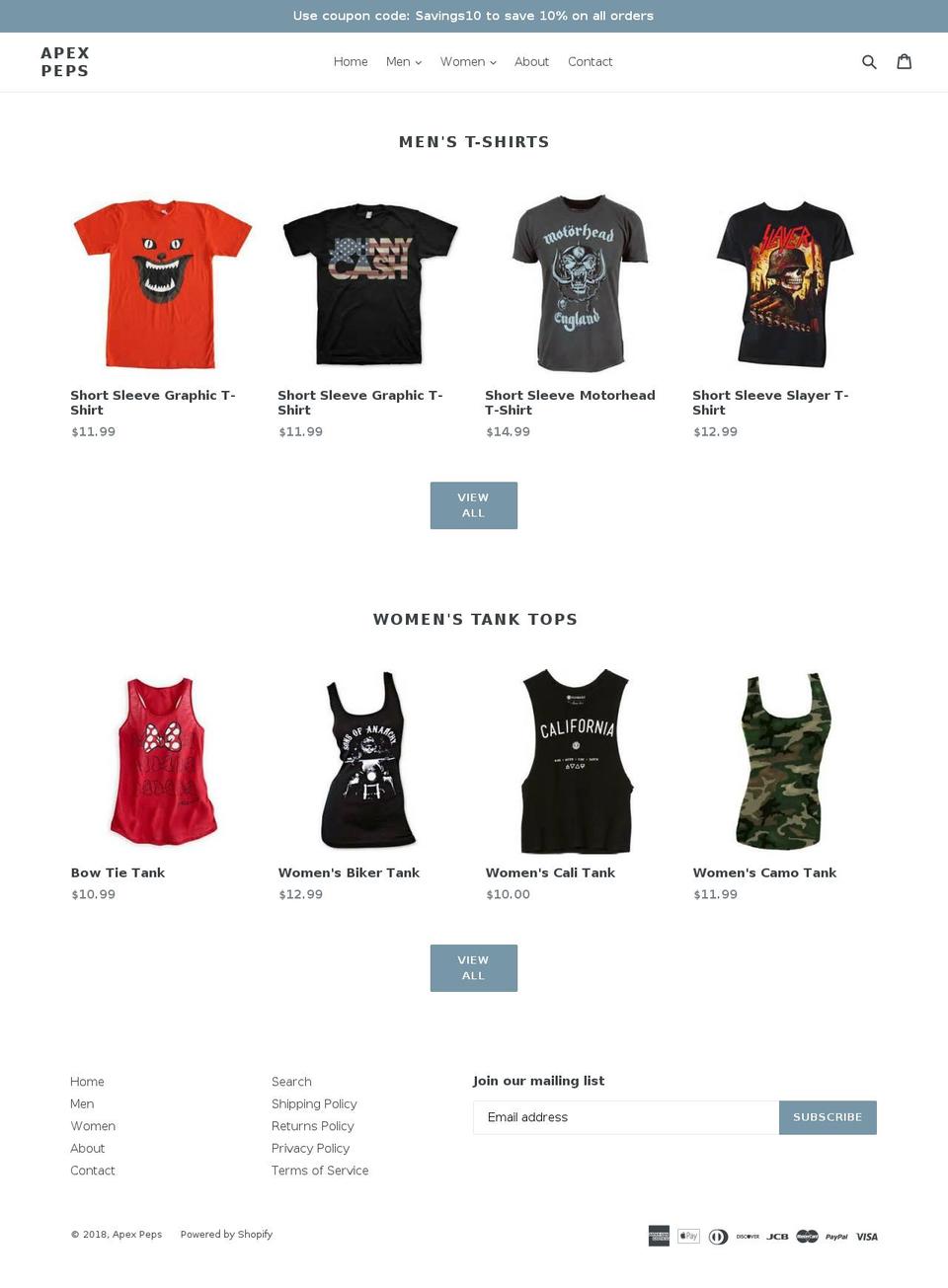 apexpeps.com — Shopify storefront screenshot