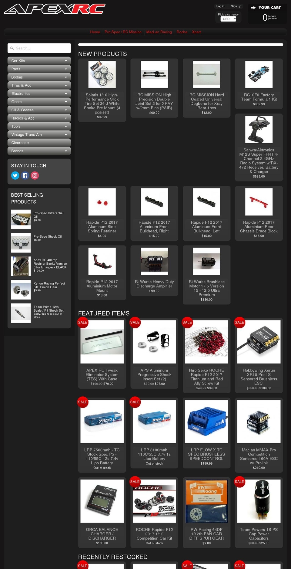 apexrc.com shopify website screenshot