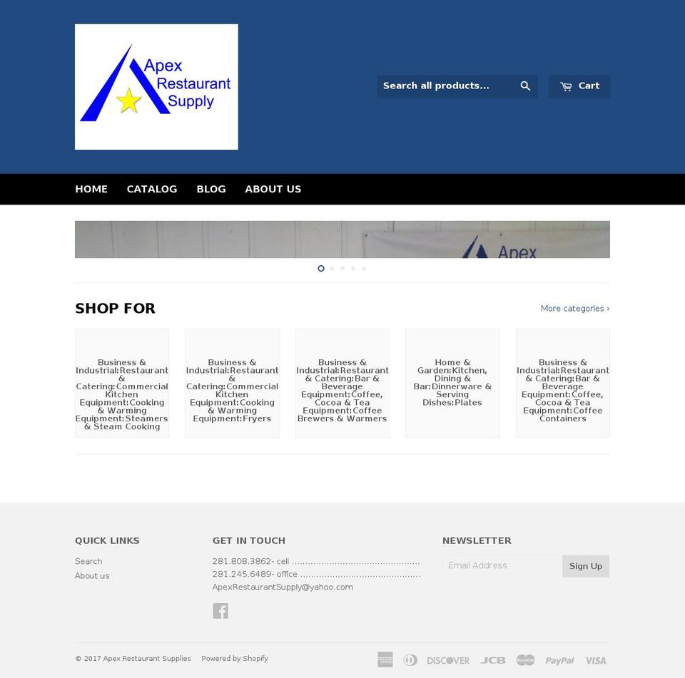 apexrestaurantsupply.com shopify website screenshot