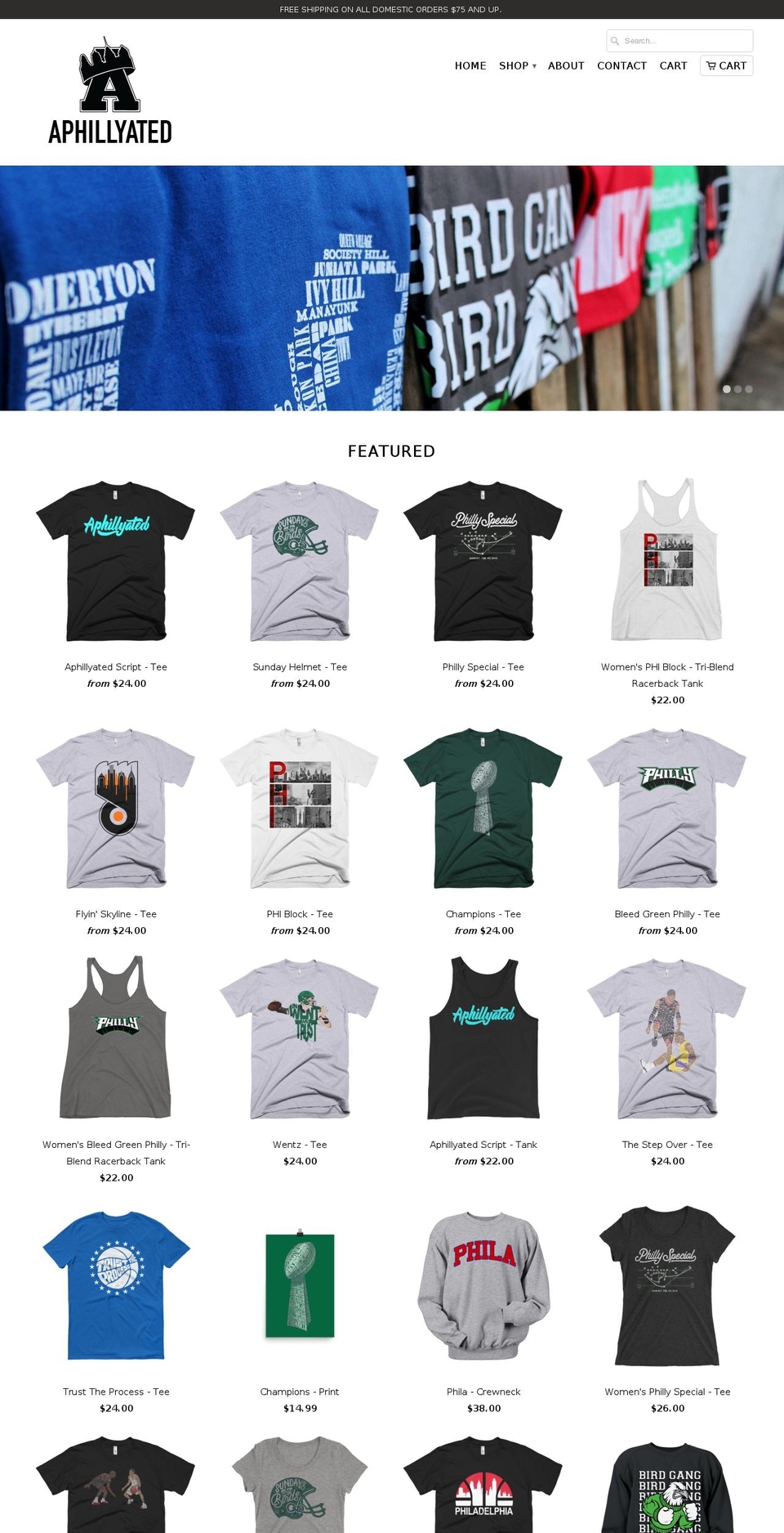 aphillyate.com — Shopify storefront screenshot
