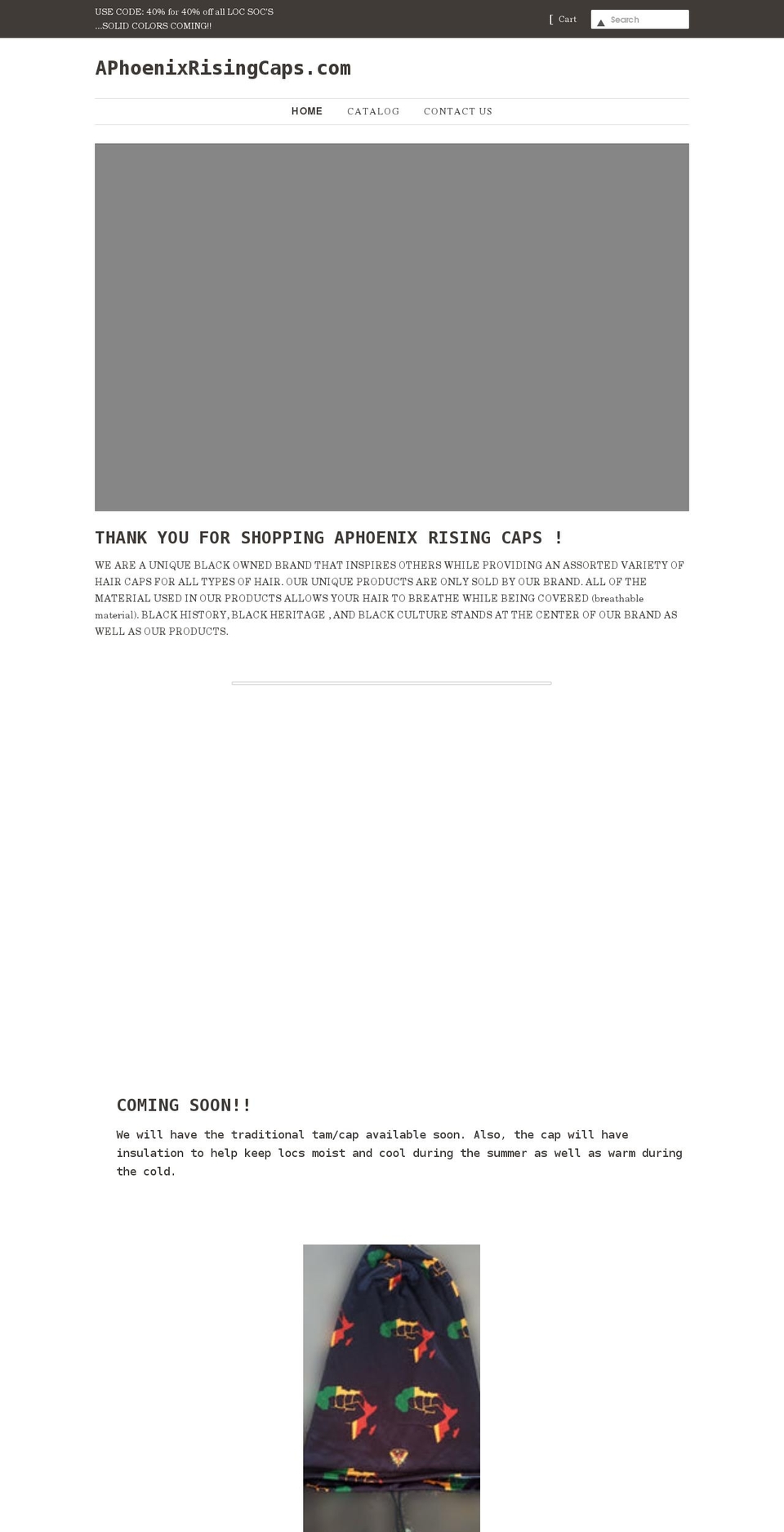 aphoenixrisingcaps.com shopify website screenshot