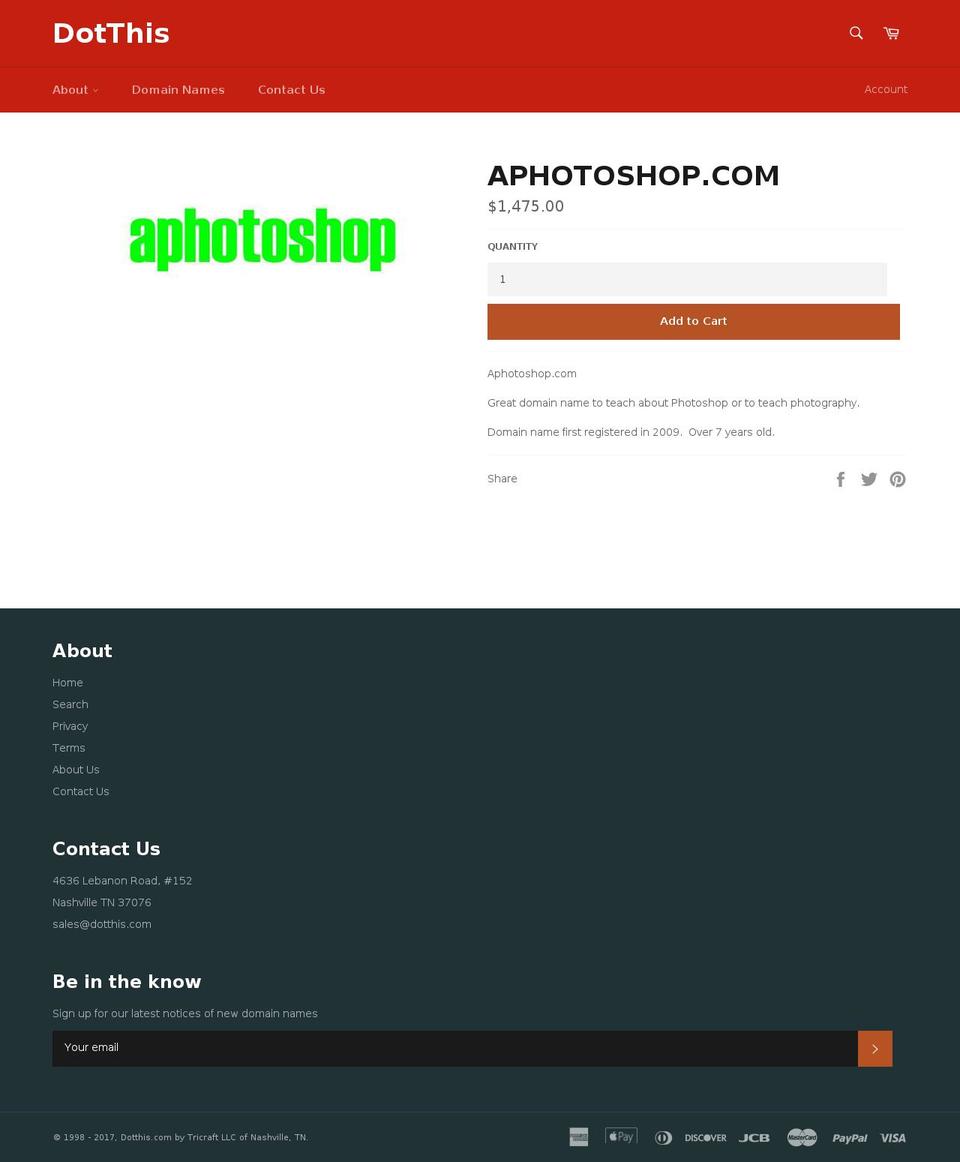 aphotoshop.com shopify website screenshot