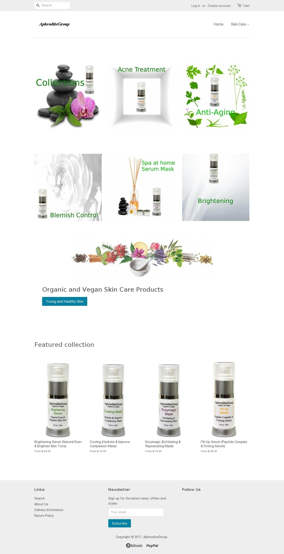 aphroditegroup.com shopify website screenshot