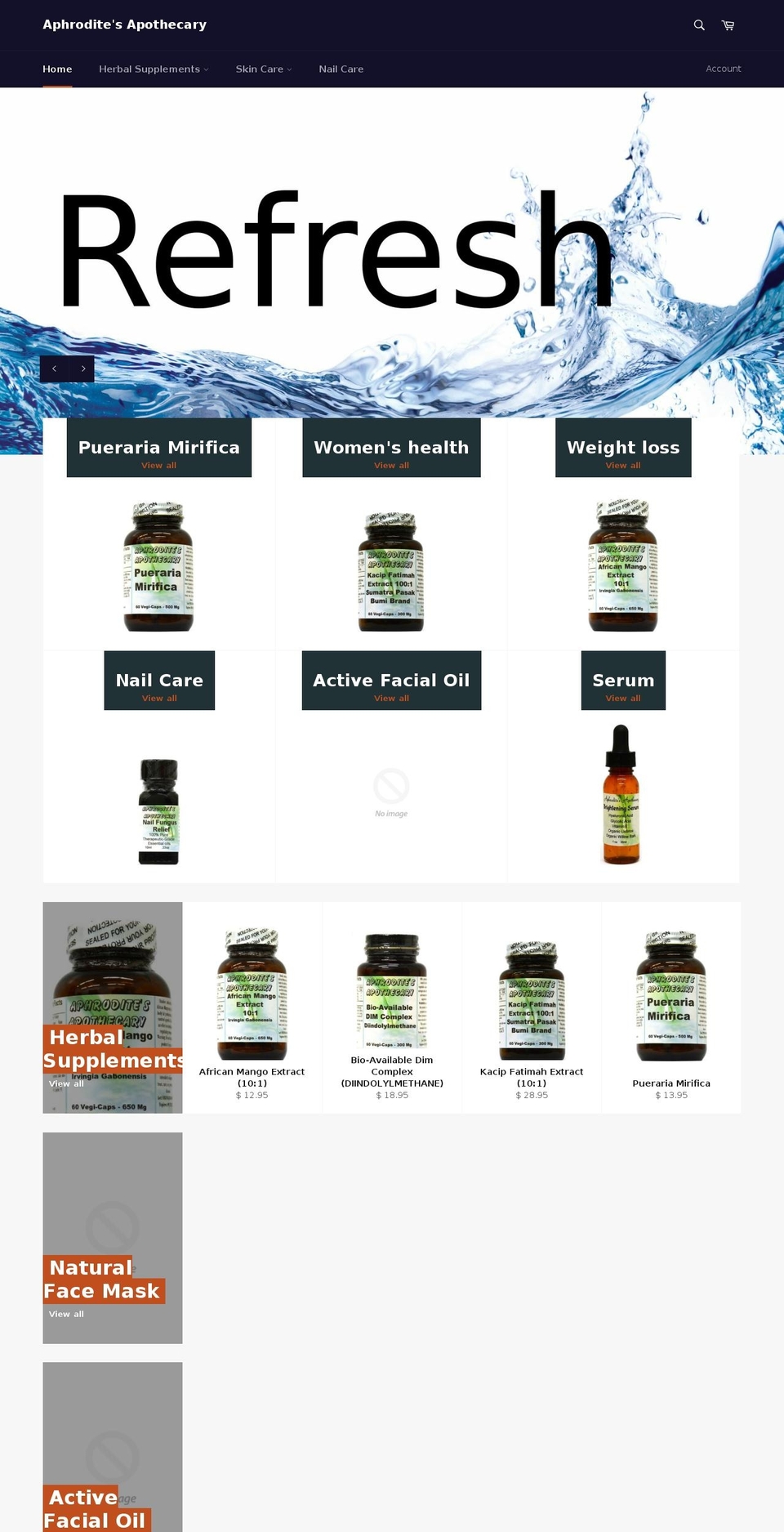 aphroditesapothecary.com shopify website screenshot
