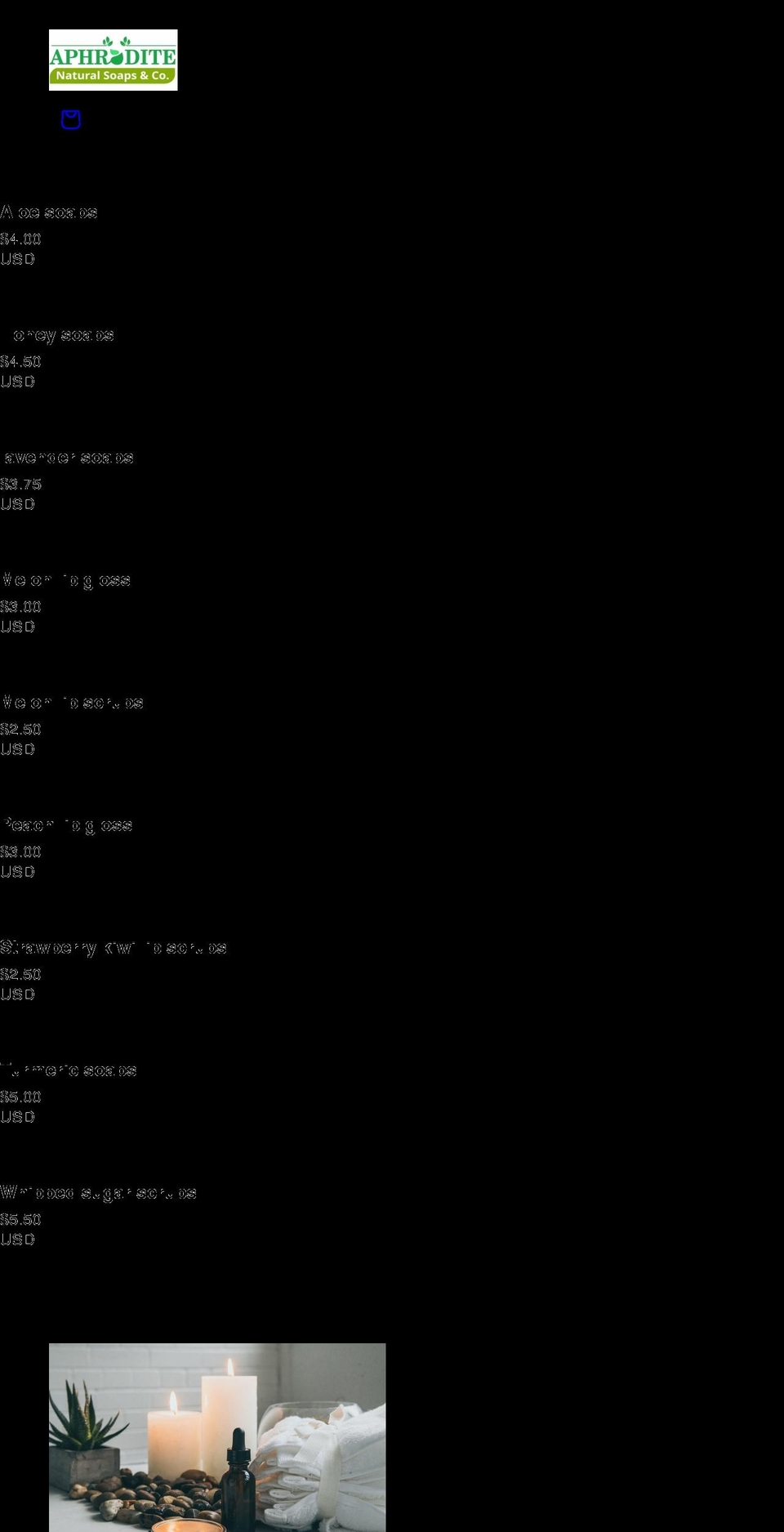 aphroditesoapsco.com shopify website screenshot