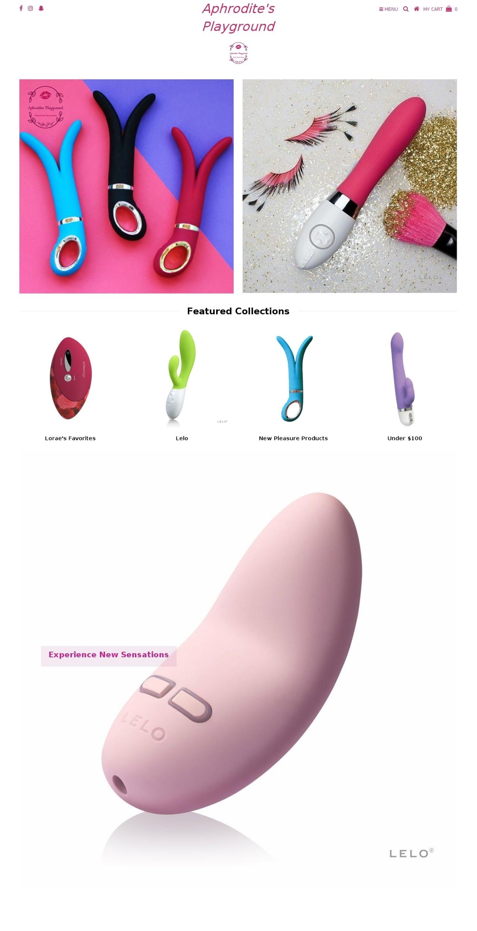 aphroditesplayground.com — Shopify storefront screenshot