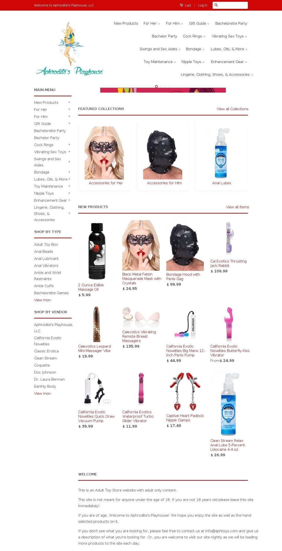aphroditesplayhouse.com shopify website screenshot