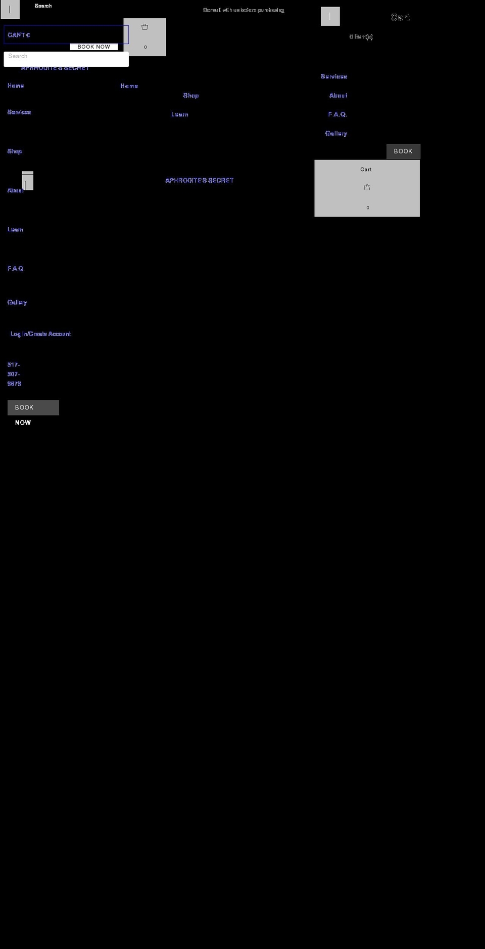 aphroditessecret.com shopify website screenshot